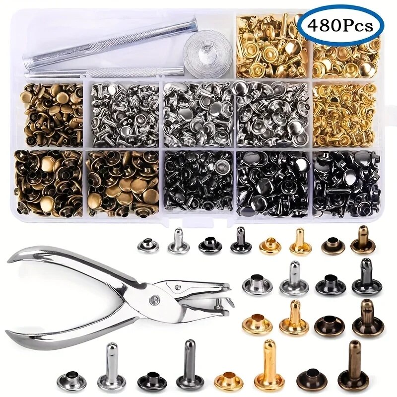 Metal Double Cap Rivets Studs  - đánh giá và giá Rivet Setter Tool